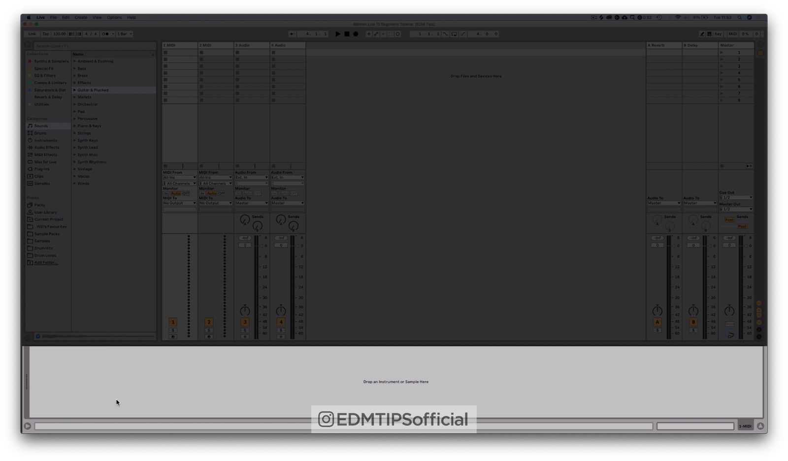 Ableton Live 10 Instrument and Effects Bar